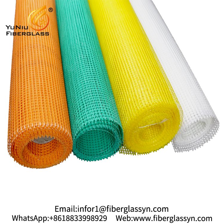 Orange white 145g 160g 4x4 5x5 fiberglass mesh for sale